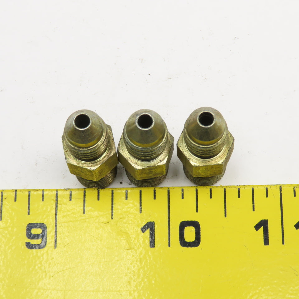 1/8" JIC 37° Flare x 1/8" NPT Straight Male Hydraulic Connector Fitting Lot Of 3