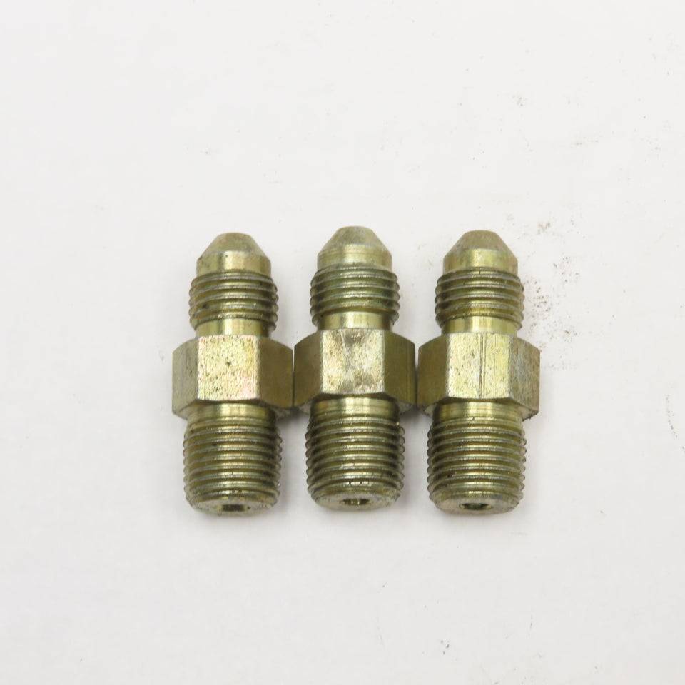 1/8" JIC 37° Flare x 1/8" NPT Straight Male Hydraulic Connector Fitting Lot Of 3