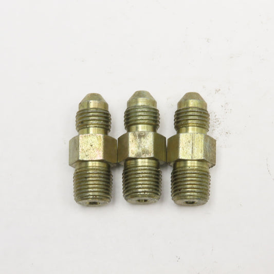 1/8" JIC 37° Flare x 1/8" NPT Straight Male Hydraulic Connector Fitting Lot Of 3