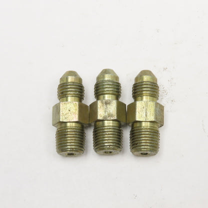 1/8" JIC 37° Flare x 1/8" NPT Straight Male Hydraulic Connector Fitting Lot Of 3