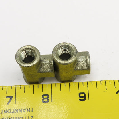 Parker 1/8" BSPP 3 Way Hydraulic TEE Fitting Lot Of 2
