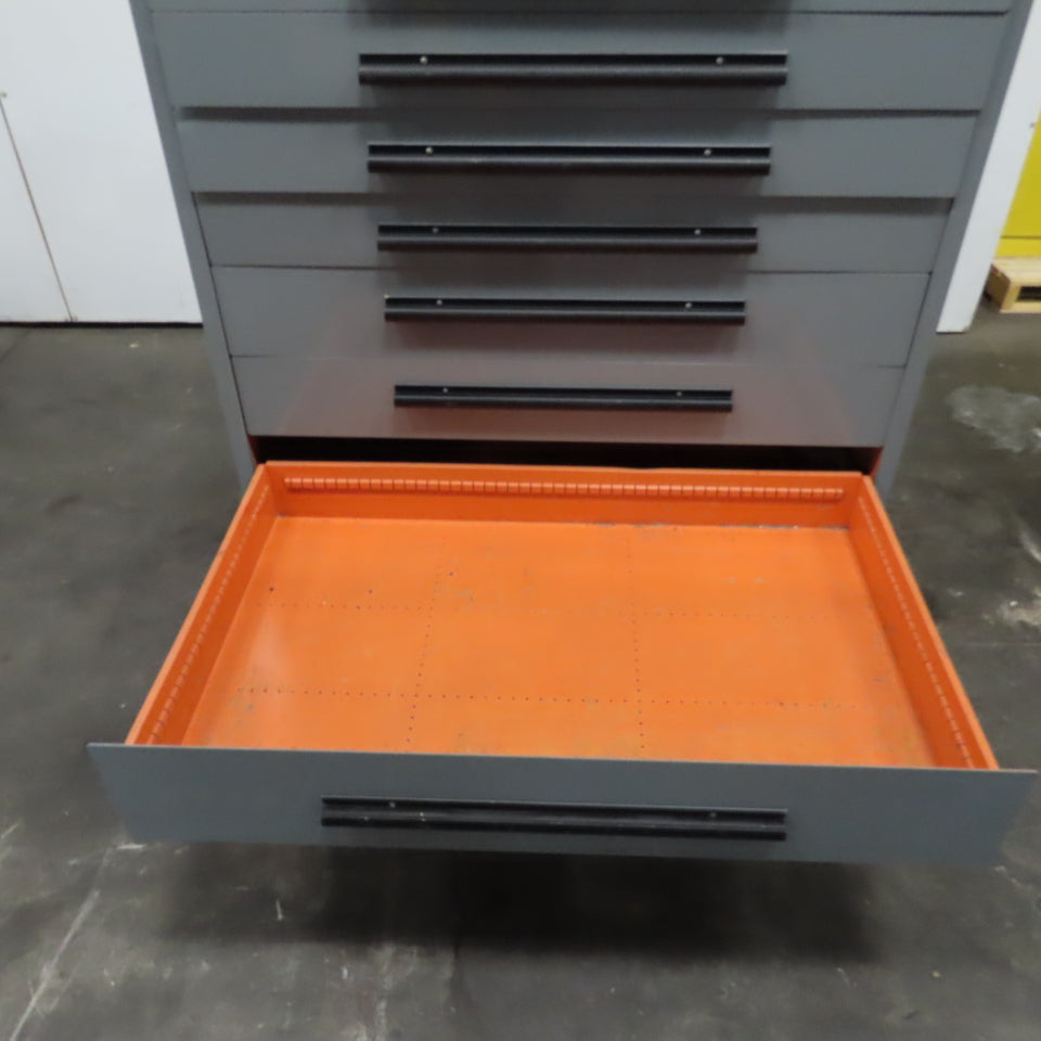 Equipto 10 Drawer Industrial Parts Tool Storage Shop Cabinet 45" x 28" x 59"