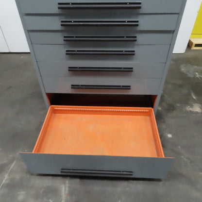 Equipto 10 Drawer Industrial Parts Tool Storage Shop Cabinet 45" x 28" x 59"