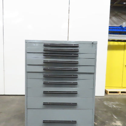 Equipto 10 Drawer Industrial Parts Tool Storage Shop Cabinet 45" x 28" x 59"
