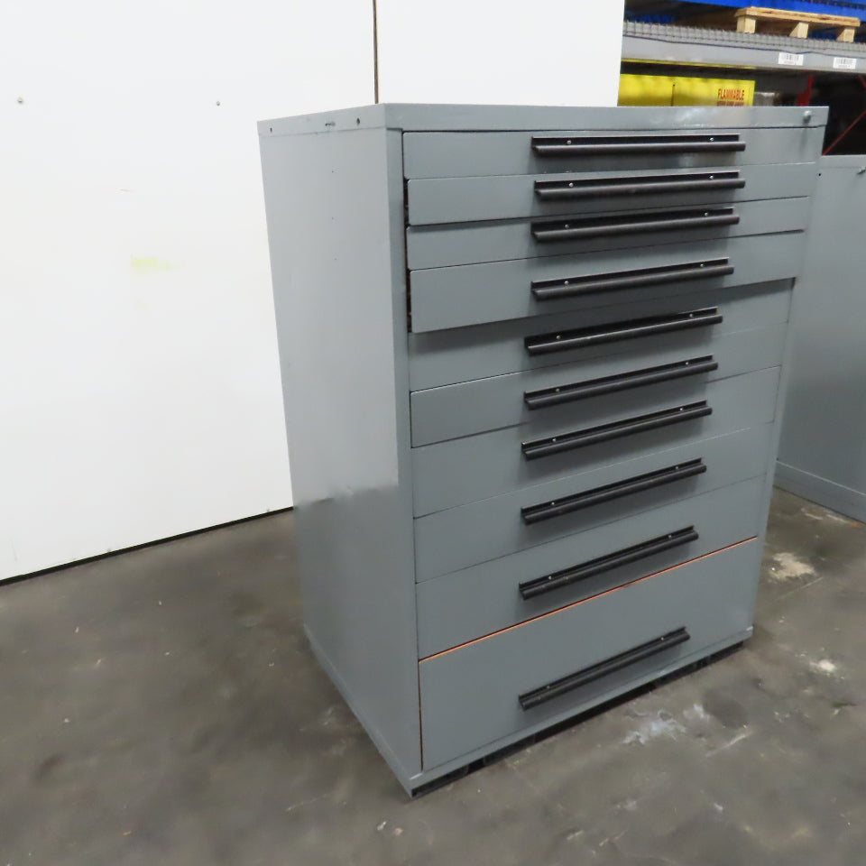 Equipto 10 Drawer Industrial Parts Tool Storage Shop Cabinet 45" x 28" x 59"