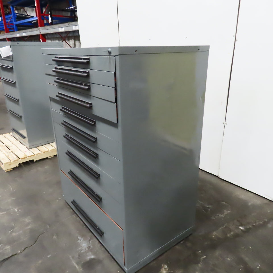 Equipto 10 Drawer Industrial Parts Tool Storage Shop Cabinet 45" x 28" x 59"