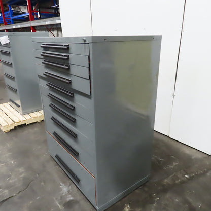 Equipto 10 Drawer Industrial Parts Tool Storage Shop Cabinet 45" x 28" x 59"
