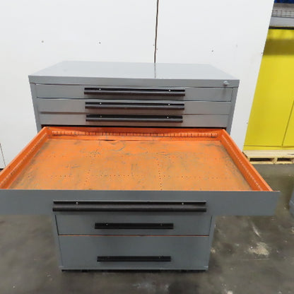 Equipto 10 Drawer Industrial Parts Tool Storage Shop Cabinet 45" x 28" x 59"
