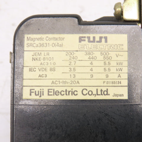 Fuji SRCA3631-0 Magnetic Contactor 200-550V 13A 5.5kW Lot Of 3