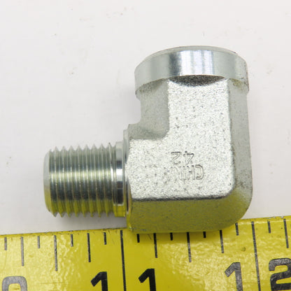 Eaton 1/4" NPT Male x 1/4" Female Steel Street Elbow 90°