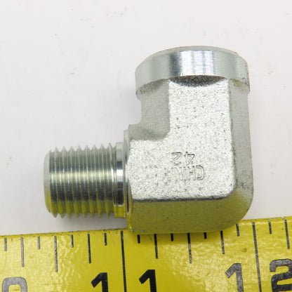 Eaton 1/4" NPT Male x 1/4" Female Steel Street Elbow 90°