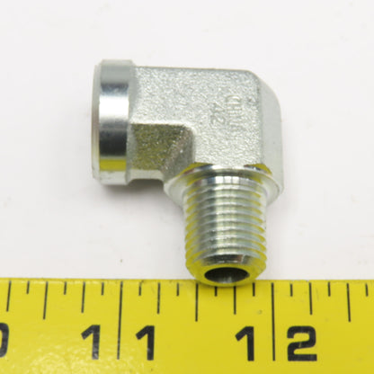 Eaton 1/4" NPT Male x 1/4" Female Steel Street Elbow 90°