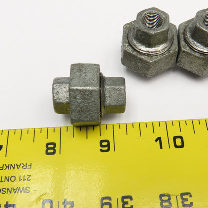 1/8" NPT Galvanized Malleable Iron Pipe Union Lot Of 5