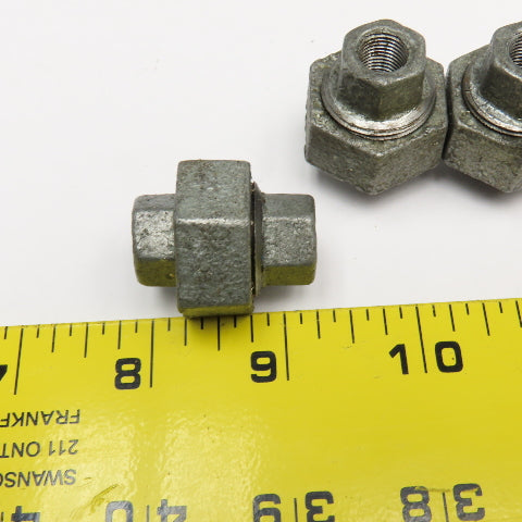 1/8" NPT Galvanized Malleable Iron Pipe Union Lot Of 5