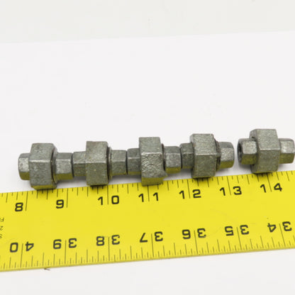 1/8" NPT Galvanized Malleable Iron Pipe Union Lot Of 5