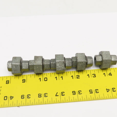 1/8" NPT Galvanized Malleable Iron Pipe Union Lot Of 5