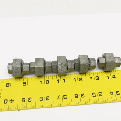 1/8" NPT Galvanized Malleable Iron Pipe Union Lot Of 5