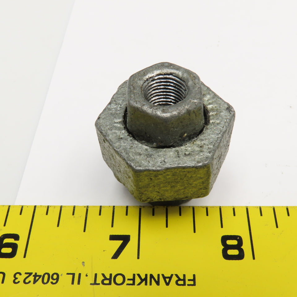 1/8" NPT Galvanized Malleable Iron Pipe Union Lot Of 5