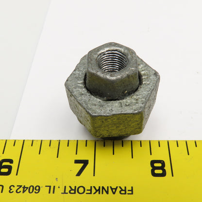 1/8" NPT Galvanized Malleable Iron Pipe Union Lot Of 5