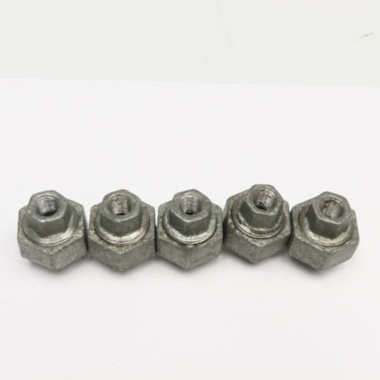 1/8" NPT Galvanized Malleable Iron Pipe Union Lot Of 5