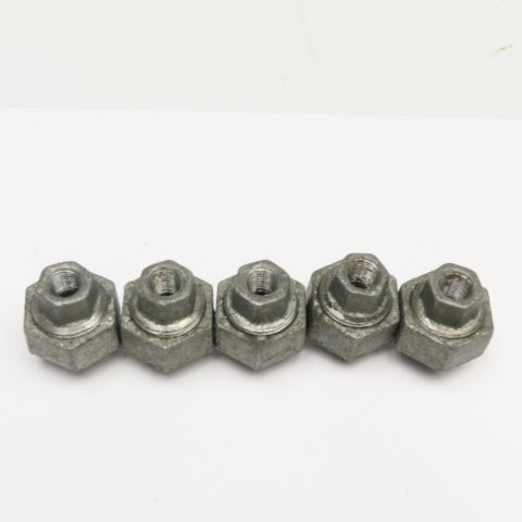 1/8" NPT Galvanized Malleable Iron Pipe Union Lot Of 5