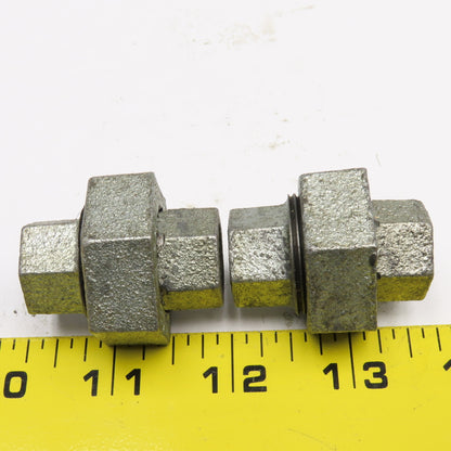 1/4" NPT Galvanized Malleable Iron Pipe Union Lot Of 2
