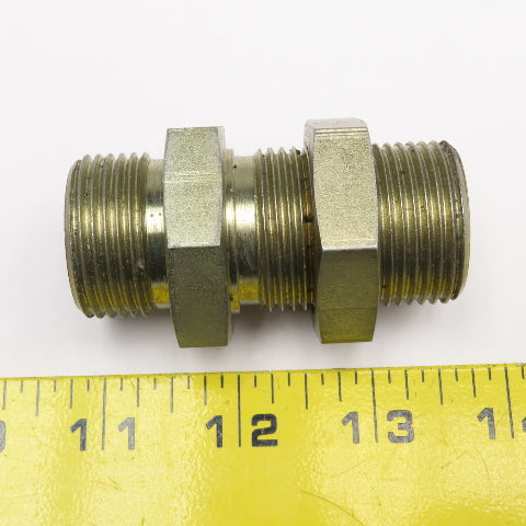 7/8" (-14) O-Ring Face x 7/8" (-14) O-Ring Face Hydraulic Bulkhead