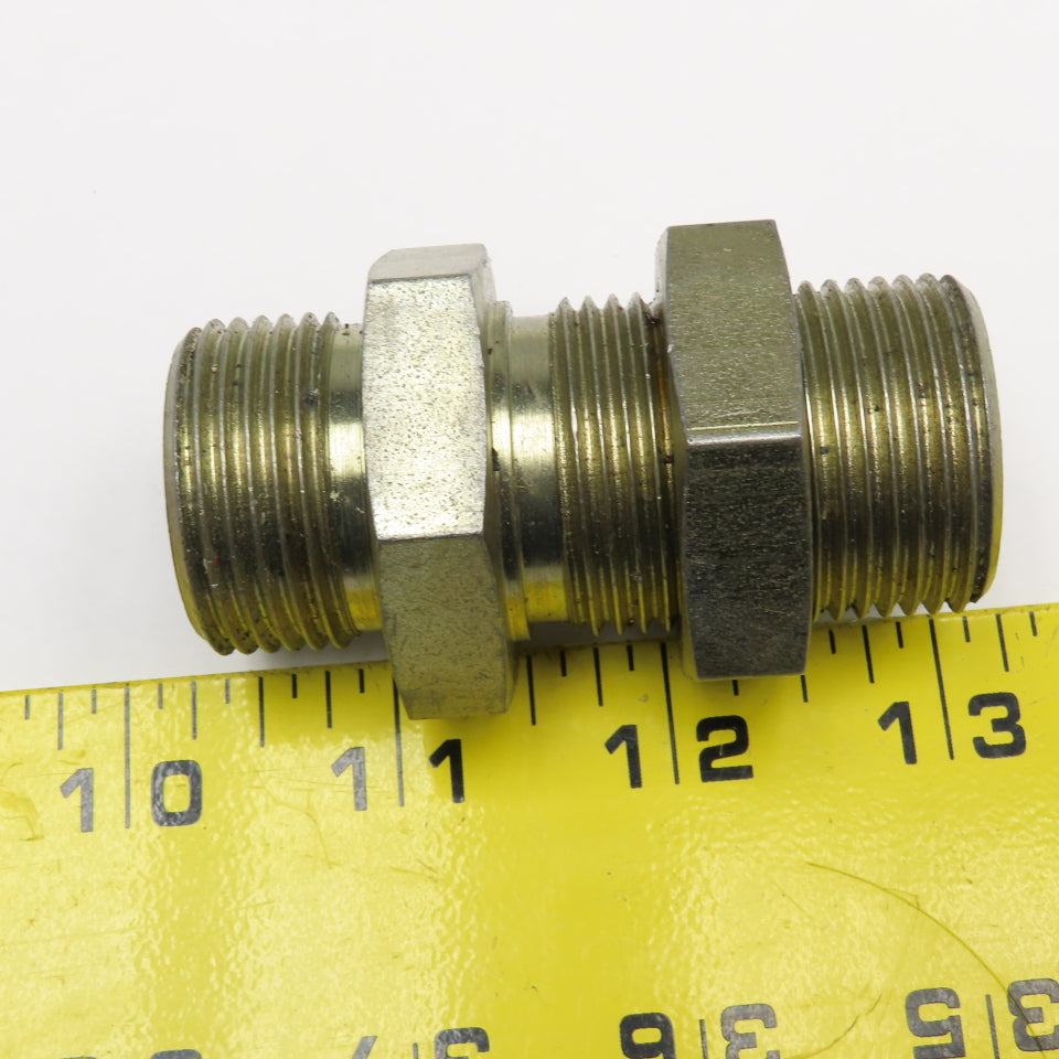 7/8" (-14) O-Ring Face x 7/8" (-14) O-Ring Face Hydraulic Bulkhead