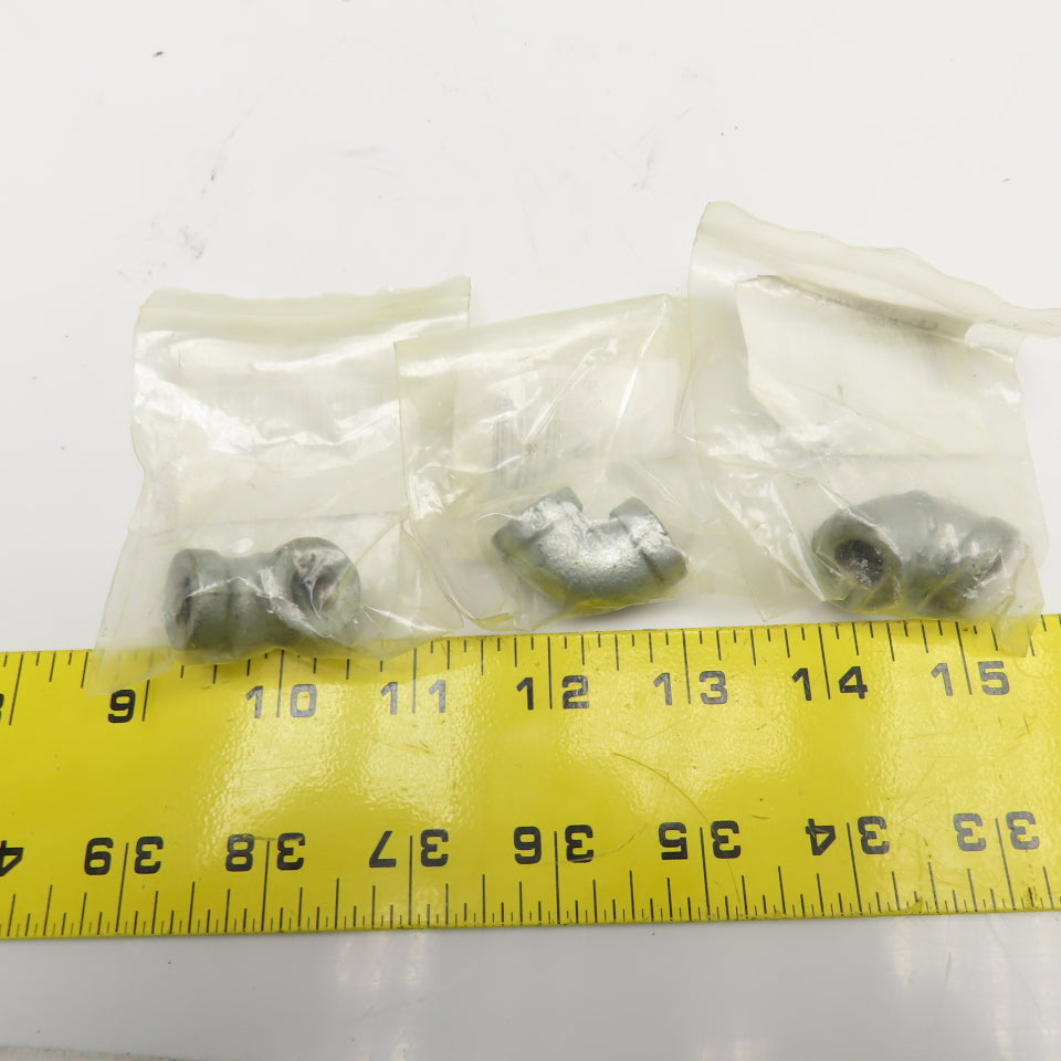 1/8" Galvanized Steel Hydraulic Elbow 90-? Lot Of 3