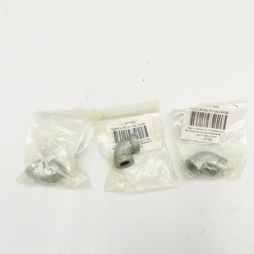 1/8" Galvanized Steel Hydraulic Elbow 90-? Lot Of 3