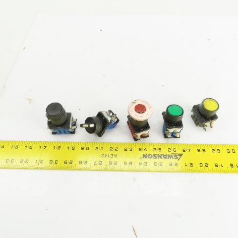 Fuji AR22 Mixed Lot Of Push Buttons E-Stop Selector Switch 250V Lot Of 5