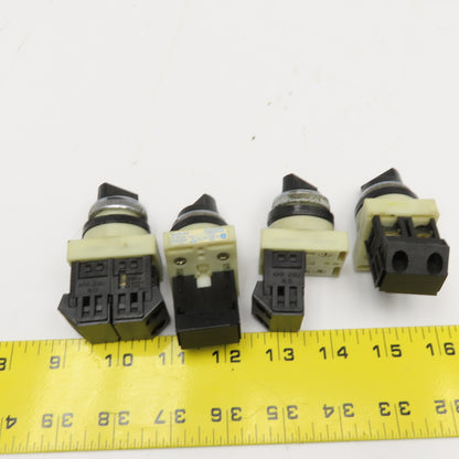 Fuji AH25-P2 600VAC 2 Position Selector Switch Lot of 4