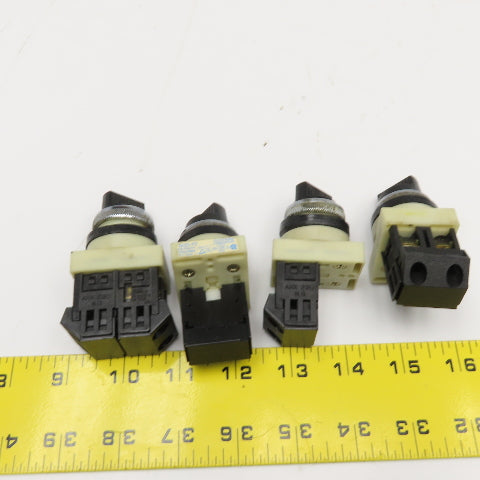 Fuji AH25-P2 600VAC 2 Position Selector Switch Lot of 4