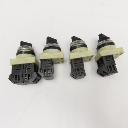 Fuji AH25-P2 600VAC 2 Position Selector Switch Lot of 4