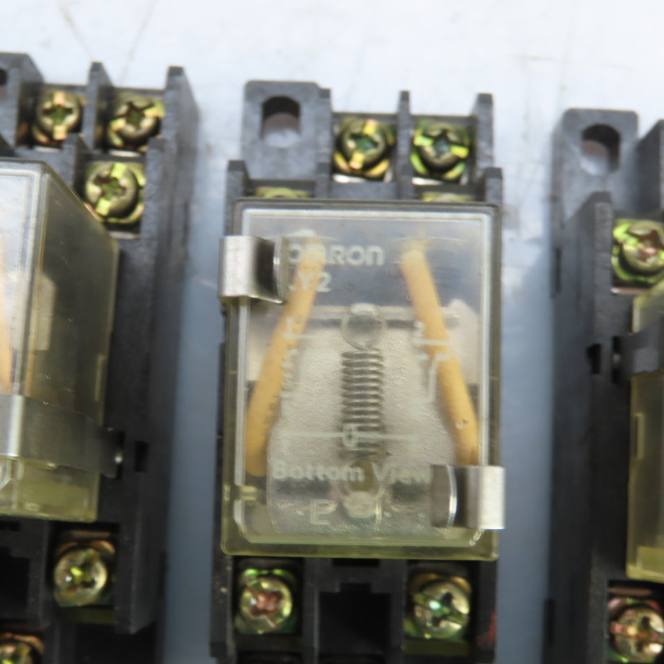 Omron LY2 Relay Socket W/Base 0394Y3 Lot Of 7 24vdc Coil
