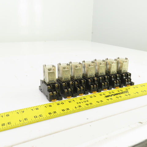Omron LY2 Relay Socket W/Base 0394Y3 Lot Of 7 24vdc Coil