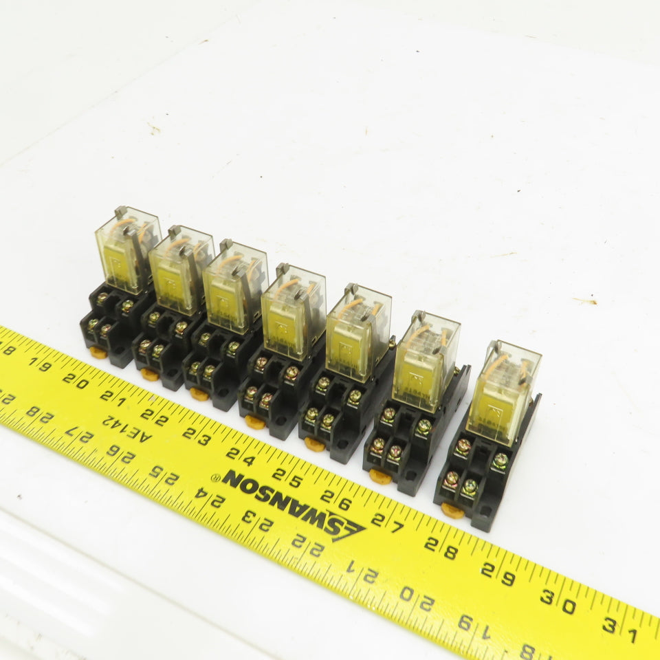 Omron LY2 Relay Socket W/Base 0394Y3 Lot Of 7 24vdc Coil