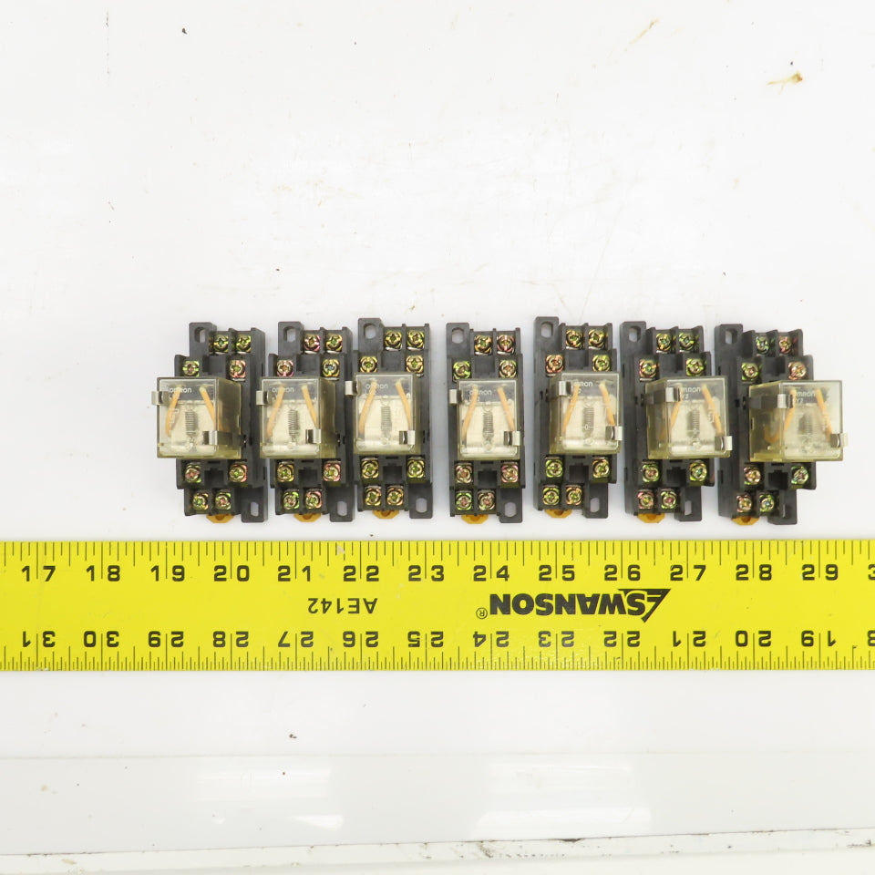 Omron LY2 Relay Socket W/Base 0394Y3 Lot Of 7 24vdc Coil