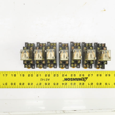 Omron LY2 Relay Socket W/Base 0394Y3 Lot Of 7 24vdc Coil