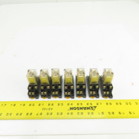 Omron LY2 Relay Socket W/Base 0394Y3 Lot Of 7 24vdc Coil