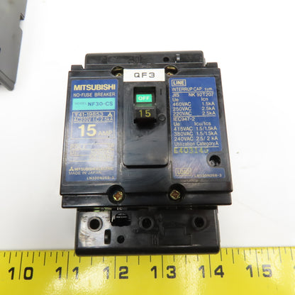 Mitsubishi NF30-CS Circuit Breaker 500VAC 5A 15A 20A 30A Lot Of 5