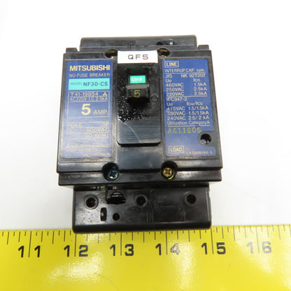 Mitsubishi NF30-CS Circuit Breaker 500VAC 5A 15A 20A 30A Lot Of 5