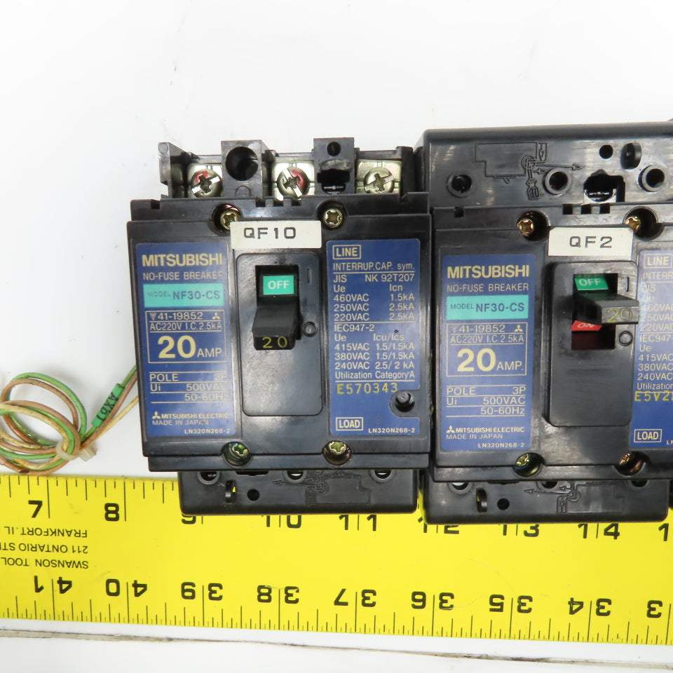 Mitsubishi NF30-CS Circuit Breaker 500VAC 5A 15A 20A 30A Lot Of 5