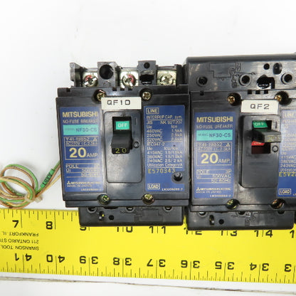 Mitsubishi NF30-CS Circuit Breaker 500VAC 5A 15A 20A 30A Lot Of 5