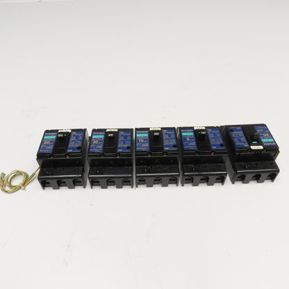 Mitsubishi NF30-CS Circuit Breaker 500VAC 5A 15A 20A 30A Lot Of 5