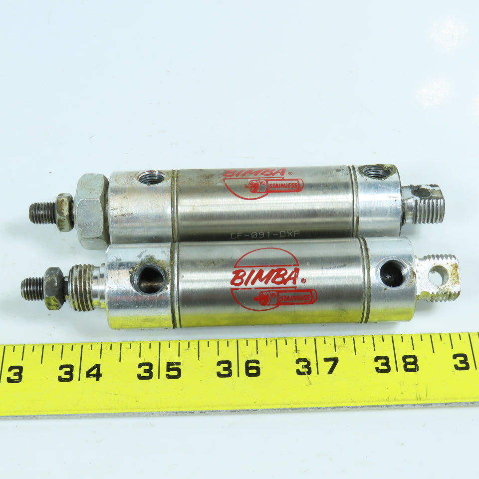 Bimba CF-091-DXP Pneumatic Cylinder 1-1/16" Bore 1" Stroke Lot of 2