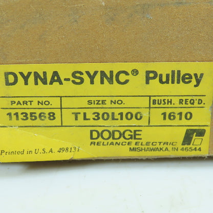Dodge 113568 Dyna-Sync Timing Belt Pulley TL30L100-1610