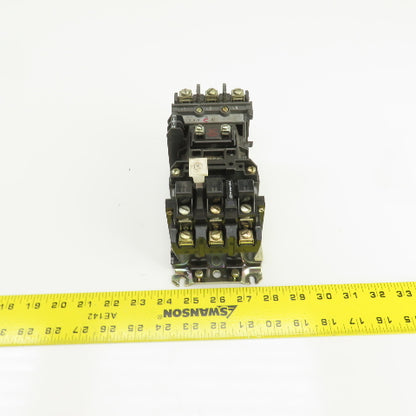 Allen Bradley 509-B0D Ser B Size 1 27A Motor Starter 120V Coil 7-1/2-10HP 600V