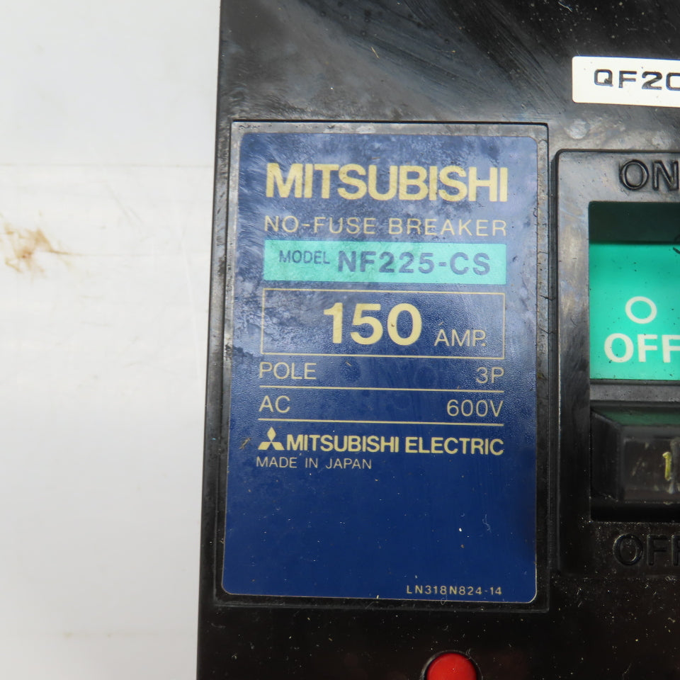 Mitsubishi NF225-CS 150A 600VAC No-Fuse Breaker 3 Pole