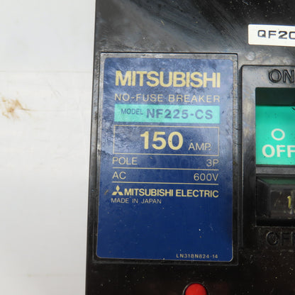 Mitsubishi NF225-CS 150A 600VAC No-Fuse Breaker 3 Pole